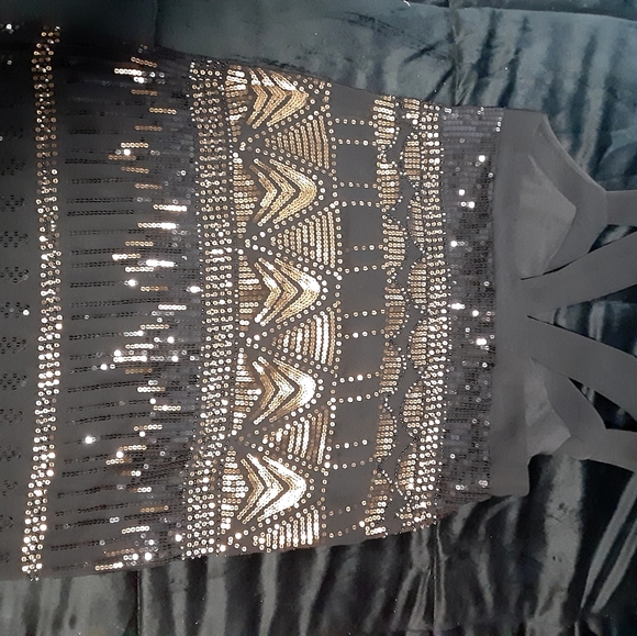 Forever 21 black shimmer evening dress - Picture 3 of 5